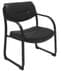 400 lbs. Capacity Extra Wide SteelWorks Black Leather Guest Chair