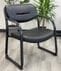 400 lbs. Capacity Extra Wide SteelWorks Black Leather Guest Chair