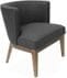 Linen Upholstered Barrel Guest Chair in Slate Gray