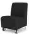 Ravenna Armless Guest Chair w/ Casters in Upgrade Fabric or Healthcare Vinyl