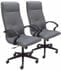 Set of 2 High Back Conference Room Chairs in Faux Leather