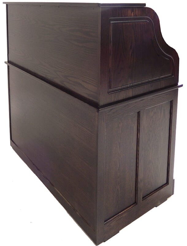 54"W Deluxe Solid Oak Laptop Roll Top Desk Made in USA