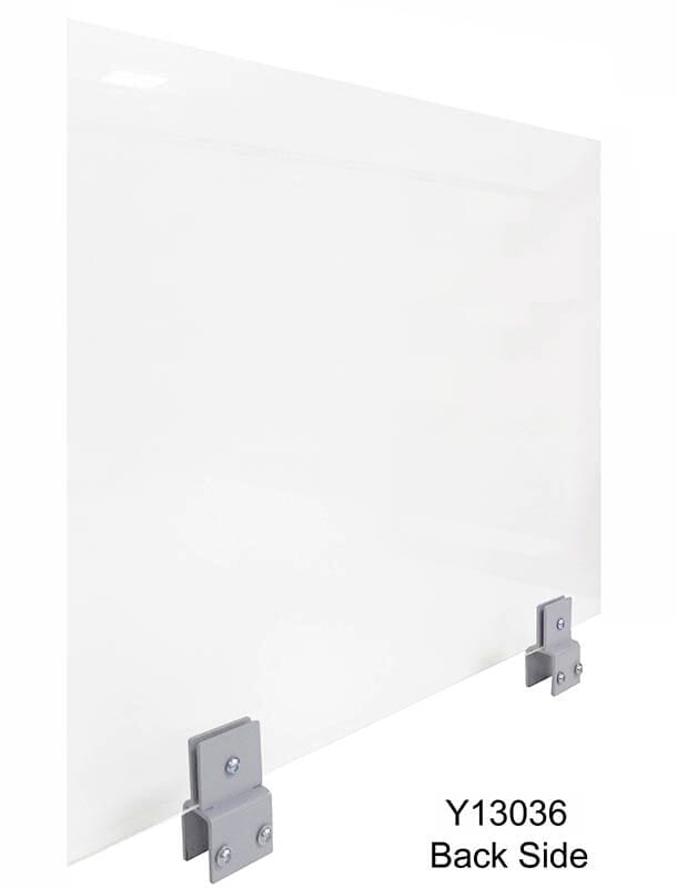 24"W x 24"H Clamp On Cubicle Sneeze Guard for 1.25" 2.5" Thick