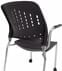 300 Lb. Capacity Black Mobile Stacking Guest Chair w/Armrests