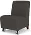 Siena Armless Guest Chair w/ Casters in Upgrade Fabric or Healthcare Vinyl