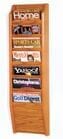 Oak Magazine Wall Rack Series -- 7 Magazine Pocket Wall Rack