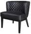 Diamond Stitched Black Vinyl Barrel Guest Chair