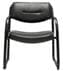 400 lbs. Capacity Extra Wide SteelWorks Black Leather Guest Chair