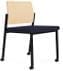 Avon Plywood Back / Fabric Seat Stackable Armless Chair on Casters - Standard Fabric or Vinyl
