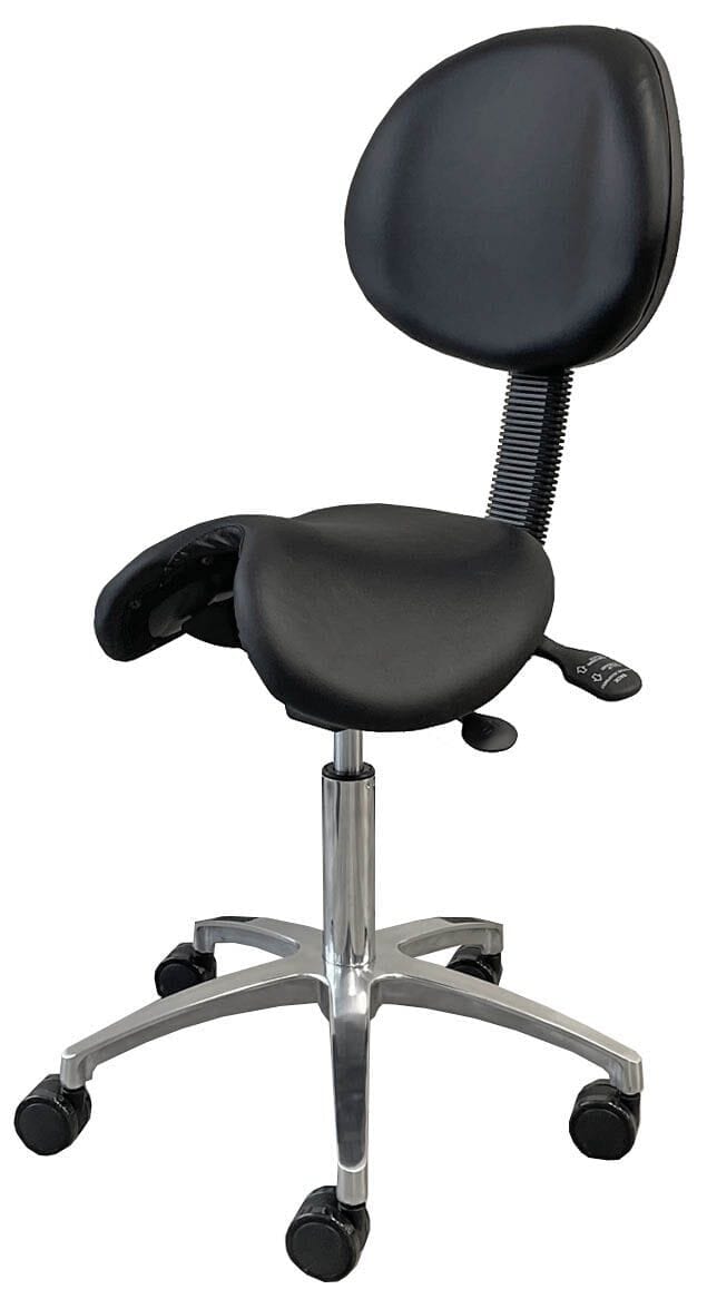 Leather 300 lbs. Cap. Saddle Seat Stool w/Backrest 22" 291/2" Seat