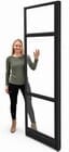 7-Foot Clear Glass Office Panels w/ Black Frame - 24&quotW x 7'H - See Other Sizes