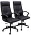 Set of 2 High Back Conference Room Chairs in Faux Leather