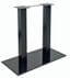 Steel Dual Column Conference Table Base in Black or Chrome - Single Leg