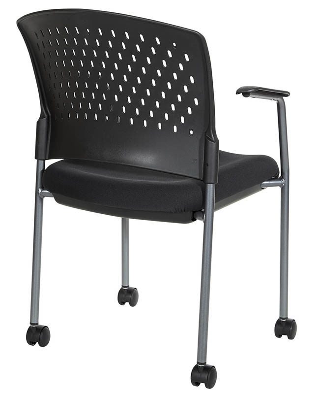 Titanium Finish Stackable Visitors Chair w/ Casters