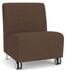 Ravenna 500 lbs Bariatric Armless Guest Chair w/ Casters in Standard Fabric or Vinyl