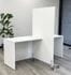 6' Value White Seminar Table / Lab Desk  with Mobile Divider