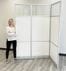 7'H Tall White Laminate Office Panels w/Glass Window - 24