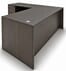 Charcoal L-Shaped Rectangular Managers Desk w/6 Drawers