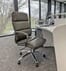 Chrome Classic Padded Leather Office Chair in Fashion Gray