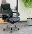 Professional 500 lbs. Capacity Black Leather Desk & Conference Chair w/ 24