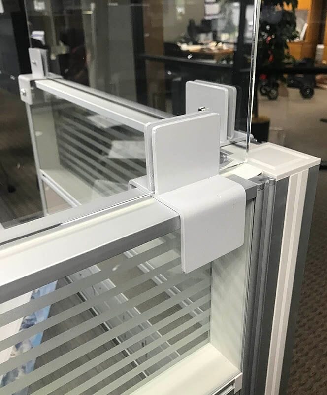 Set of 2 Sneeze Guard Clamps for Cubicles For Panel Walls 1.25" to 2.