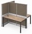 2-Person Premium Series Open Ended Cubicle with Desert Oak Desks - 6' x 6'