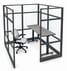 6' x 6' x 7'H Clear Glass Modular Office w/ Black Frame - Starter Cubicle