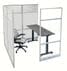 6' x 6' x 7'H White Laminate Modular Office with Clear Glass Front - Add-On Cubicle