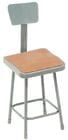 30" Square Fixed Height Heavy-Duty Stool w/Backrest - 300-lb Weight Capacity