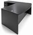 Black L-Shaped Bow Front Conference Desk w/6 Drawers