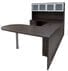 Charcoal Woodgrain Laminate Peninsula U-Desk w/Hutch