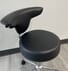 Antimicrobial Black Vinyl Doctor's Stool w/Backrest - 19