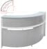 White 1/4 Round Glass Top Reception Desk