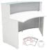 White 60° Curved Glass Top Reception Desk