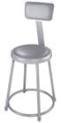 24" Fixed Height Heavy-Duty Padded Lab Stool w/Backrest - 300-lb Weight Capacity