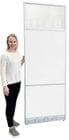 30&quotW x 7'H Tall White Laminate Office Panels w/Glass Window