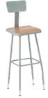 31"-39" Square Adjustable Height Heavy-Duty Stool w/Backrest - 19"-27&quotH Lab Stool - 300-lb Weight Capacity