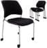 300 lb. Capacity Black Padded Mobile Stacking Guest Chair