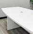 8' White Boat Shaped Table w/6 Mesh Chairs with Flip Up Arms in Gray or Black