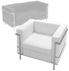 Modern Classic Leather Reception Seating in White or Black - Chair