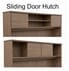 Urban Walnut Steel V-Leg Bow Front U-Shaped Desk with Hutch