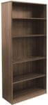 Modern Walnut 5-Shelf Office Bookcase