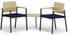Avon 2-Chairs/Corner Table Set - Plywood Back/Upholstered Seat  - Standard Fabric or Vinyl