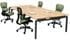 4-Person Solid Hardwood Benching Workstation w/ 66