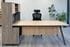 8'W Contrasts Rustic Executive L-Desk with Storage and Hutch