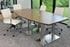8' x 4' Boat Shape Conference Table with Chrome Steel Bases - Other Sizes Available