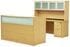 Maple U-Shaped Reception Desk w/Frosted Glass Panel & Hutch