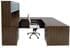 Modern Walnut Laminate Straight Front U-Workstation w/Hutch