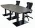 8' x 4' Boat Shape Conference Table with Black Steel Bases - Other Sizes Available