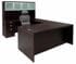 Mocha Laminate Straight Front U-Workstation w/Hutch